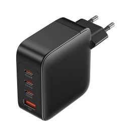 Cargador gan de pared vention feib0-eu/ 3xusb tipo-c + cable usb tipo-c/ 1xusb/ 140w