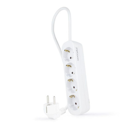 Regleta nanocable 10.37.0004-ns/ 4 tomas de corriente/ cable 1.4m/ blanca