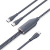 Cable usb 2.0 tipo-c vention ctmbg/ usb tipo-c macho - 2 x usb tipo-c macho/ hasta 100w/ 480mbps/ 1.5m/ negro