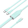 Cable usb 2.0 tipo-c vention ctmgg/ usb tipo-c macho - 2 x usb tipo-c macho/ hasta 100w/ 480mbps/ 1.5m/ verde