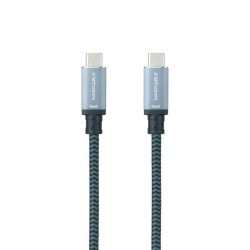 Cable usb 3.2 tipo-c nanocable 10.01.4103-comb/ usb tipo-c macho - usb tipo-c macho/ hasta 100w/ 20gbps/ 3m/ gris y negro