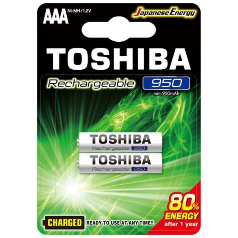 Pack de 2 pilas aaa toshiba rechargeable/ 1.2v/ recargables