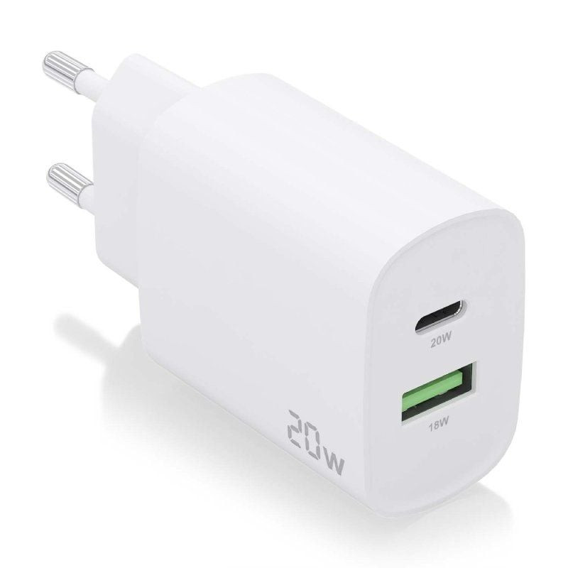 Cargador de pared aisens a110-0754/ 1xusb tipo-c/ 1xusb/ 20w