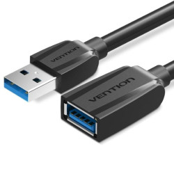 Cable alargador usb 3.0 vention vas-a45-b100/ usb macho - usb hembra/ 5gbps/ 1m/ negro