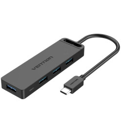 Hub usb tipo-c vention tgkbd/ 4xusb/ 1xmicrousb pd/ 50cm