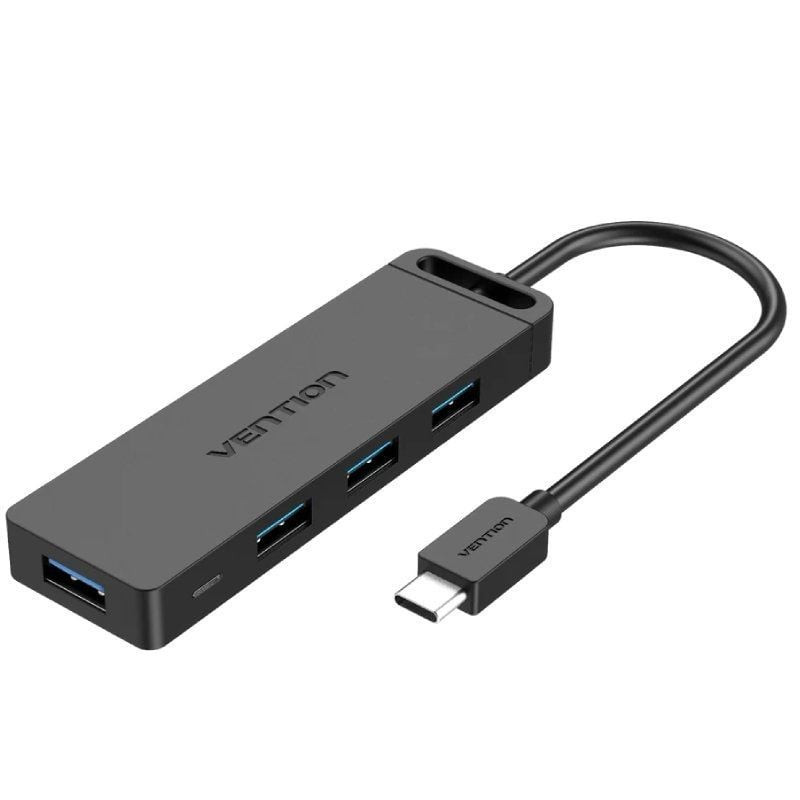 Hub usb tipo-c vention tgkbd/ 4xusb/ 1xmicrousb pd/ 50cm