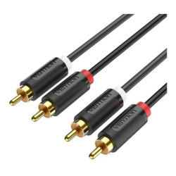Cable estéreo vention bcmbf/ 2x rca macho - 2x rca macho/ 1m/ negro