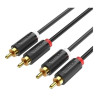 Cable estéreo vention bcmbh/ 2x rca macho - 2x rca macho/ 2m/ negro