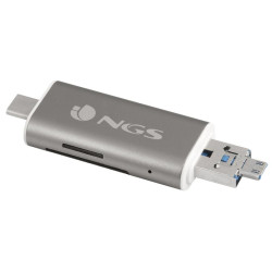 Lector de tarjetas externo ngs ally reader/ usb 2.0/ usb tipo-c / micro usb