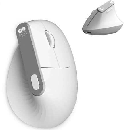 Ratón ergonómico inalámbrico por bluetooth/ 2.4ghz subblim nature vertical ergo dual battery/ batería recargable/ hasta 4000 