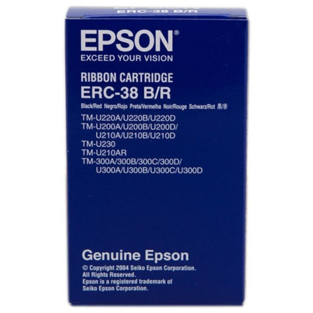 Cinta nylon epson erc-38/ negro/ roja