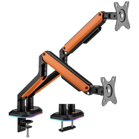 Soporte gaming para 2 monitores y tv aisens dt32tsr-251/ hasta 9kg/ con iluminación rgb