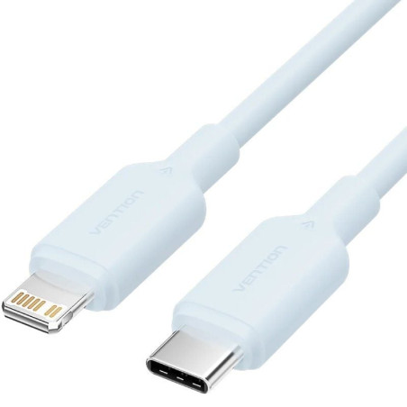 Cable usb 2.0 tipo-c lightning vention laksf/ usb tipo-c macho - lightning macho/ hasta 27w/ 480mbps/ 1m/ azul