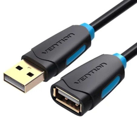 Cable alargador usb 2.0 vention cbcbj/ usb macho - usb hembra/ 5m/ negro