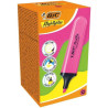 Caja de marcadores fluorescentes bic highlighter flat neón/ 12 unidades/ rosas