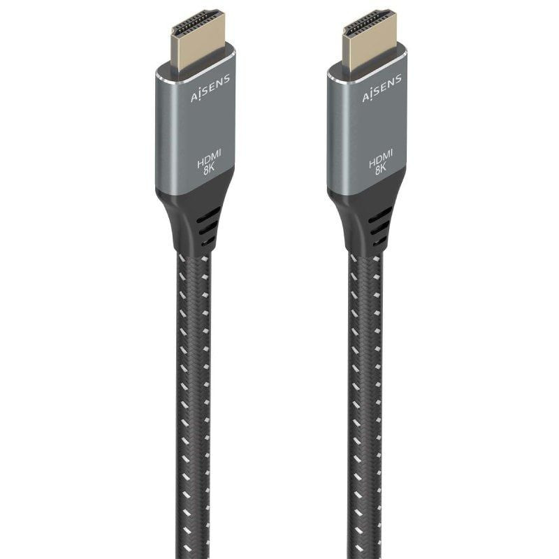 Cable hdmi 2.1 8k aisens a150-0876/ hdmi macho - hdmi macho/ 5m/ gris y negro