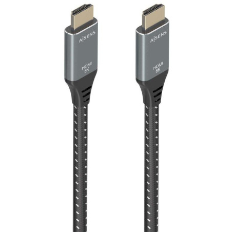 Cable hdmi 2.1 8k aisens a150-0876/ hdmi macho - hdmi macho/ 5m/ gris y negro