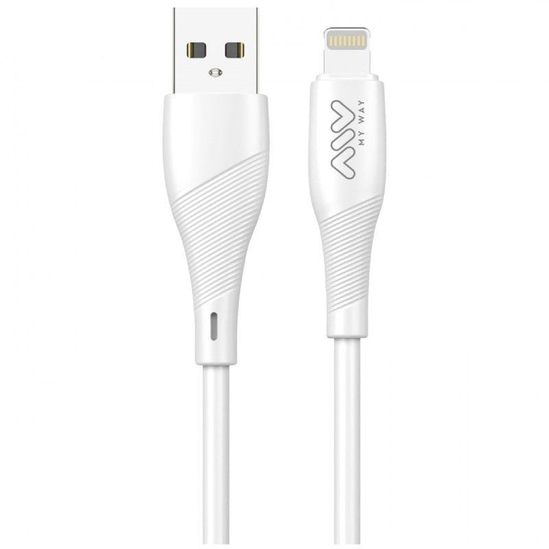 Cable usb 2.0 lightning myway mwusc0021/ usb macho - lightning macho/ 1m/ blanco