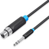 Cable estéreo vention bbebj/ jack 6.35 macho - xlr hembra/ 5m/ negro