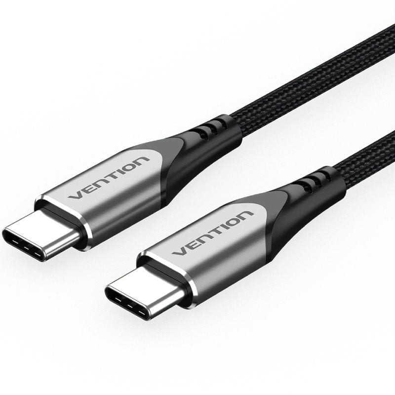 Cable usb 2.0 tipo-c vention tadhg/ usb tipo-c macho - usb tipo-c macho/ hasta 60w/ 480mbps/ 1.5m/ gris