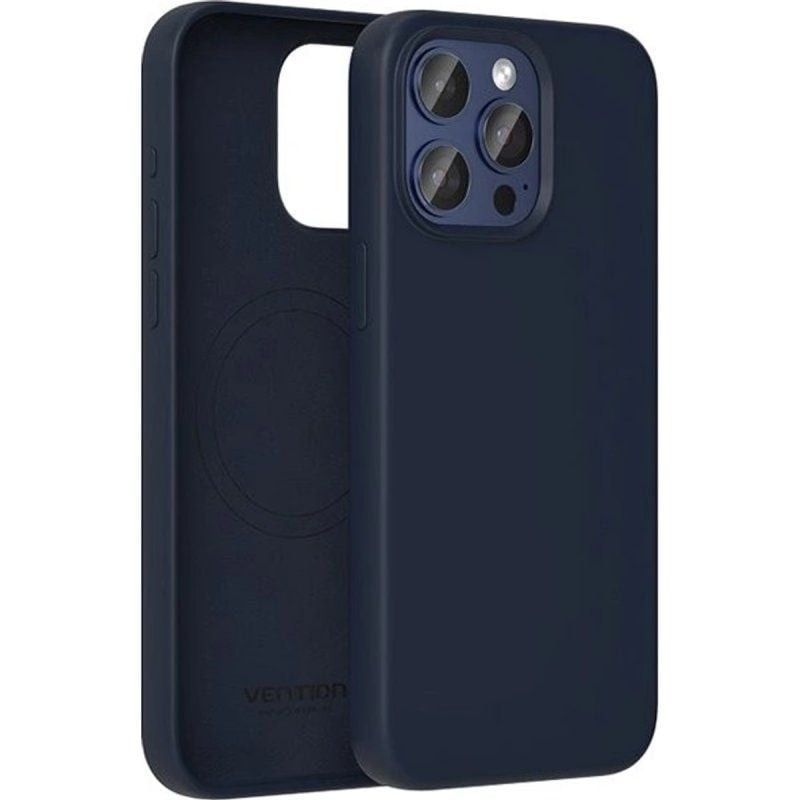 Funda silicona con magsafe vention kufl0-20/ compatible con iphone 15 plus/ azul medianoche