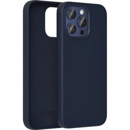 Funda silicona con magsafe vention kufl0-10/ compatible con iphone 15/ azul medianoche