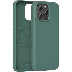 Funda silicona con magsafe vention kufg0-10/ compatible con iphone 15/ verde ciprés