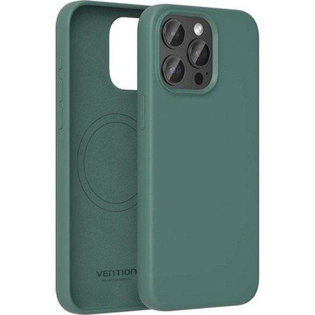 Funda silicona con magsafe vention kufg0-10/ compatible con iphone 15/ verde ciprés