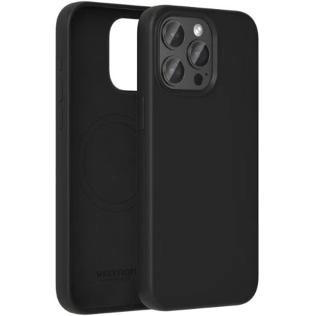 Funda silicona con magsafe vention kufb0-30/ compatible con iphone 15 pro/ negra
