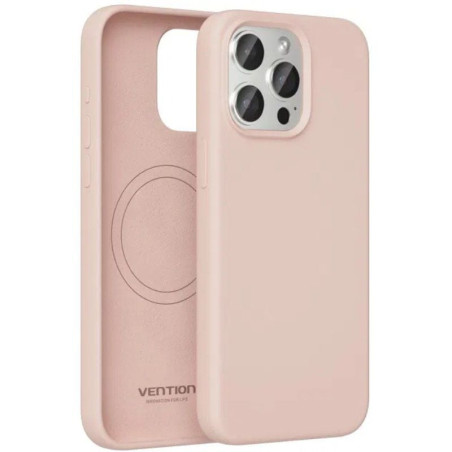 Funda silicona con magsafe vention kudp0-10/ compatible con iphone 13/ rosa