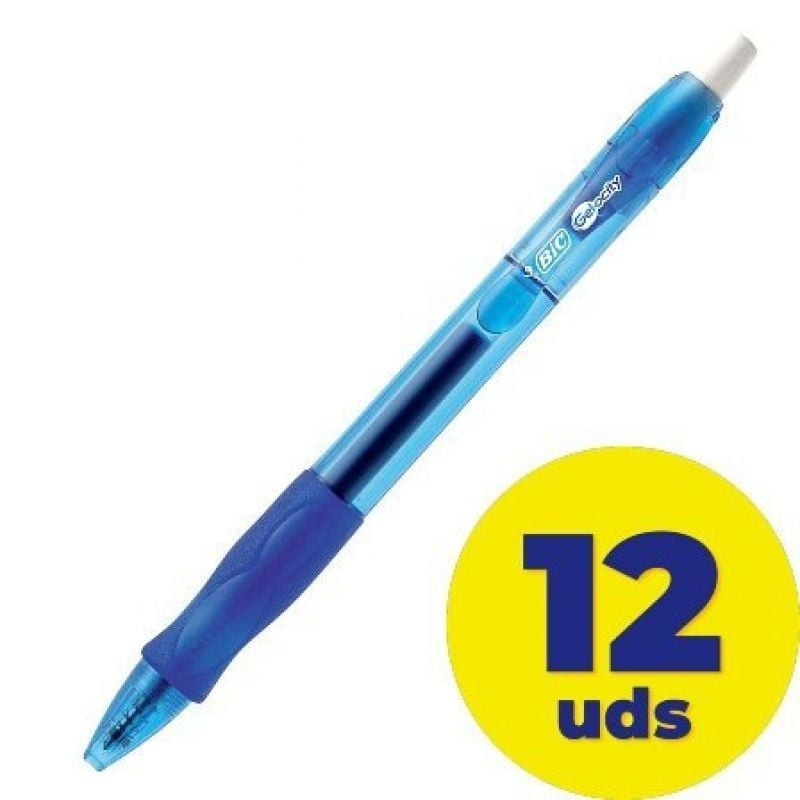 Caja de bolígrafos de tinta de gel bic gelocity 526274/ 12 unidades/ azules