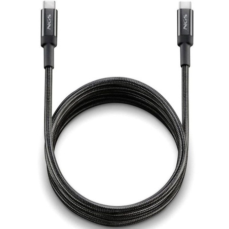 Cable usb 2.0 tipo-c ngs knot/ usb tipo-c macho - usb tipo-c macho/ hasta 65w/ 480mbps/ 3m/ negro