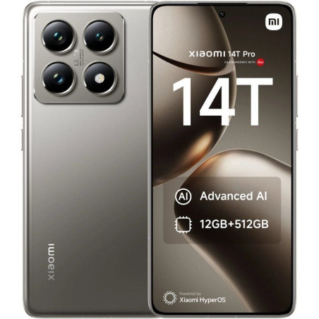 Smartphone xiaomi 14t pro 12gb/ 1tb/ 6.67'/ 5g/ gris titanio