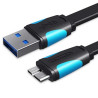 Cable usb 3.0 vention vas-a12-b200/ microusb macho - usb macho/ hasta 10w/ 5gbps/ 2m/ azul y negro