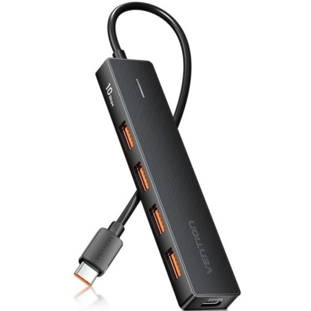 Hub usb 3.2 vention chjbb/ 4xusb/ 1xusb tipo-c/ 15cm