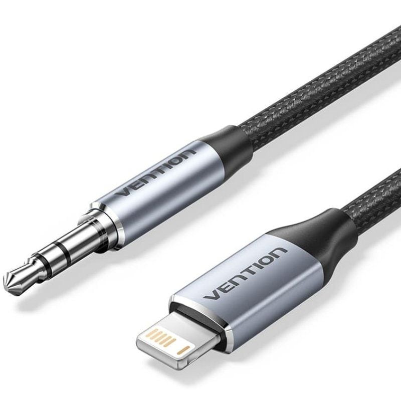 Adaptador audio vention bmchf/ jack 3.5 macho - lightning macho/ 1m/ gris