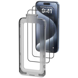 Pack de 2 protectores de pantalla de cristal templado vention kuotcc-40 para iphone 15 pro max + herramienta de instalación 
