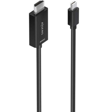 Cable conversor aisens a125-0886/ mini displayport macho - hdmi 4k macho/ 1m/ negro
