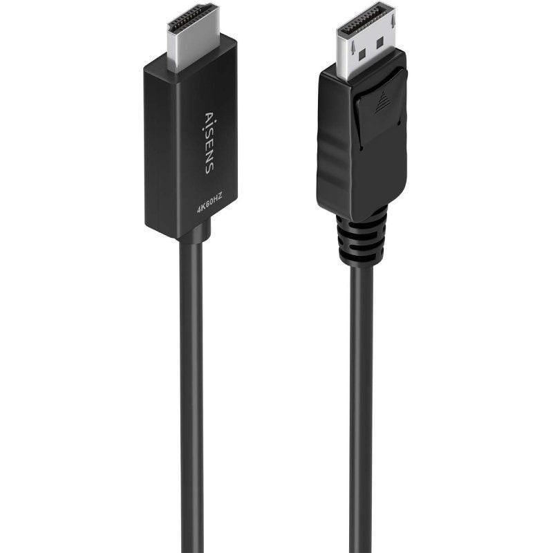 Cable conversor aisens a125-0891/ displayport macho - hdmi 4k macho/ 60cm/ negro