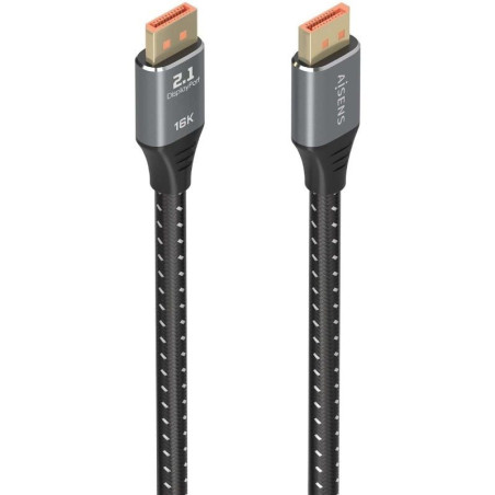 Cable displayport 2.1 16k aisens a158-0901/ displayport macho - displayport macho/ 80gbps/ 1m/ negro