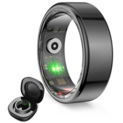 Anillo inteligente ksix saturn talla m/ ø19.8mm/ notificaciones/ frecuencia cardíaca/ negro