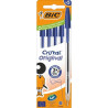 Bolígrafo de tinta de aceite bic cristal original 516344/ 5 unidades/ azul