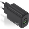 Cargador gan de pared aisens a110-0910/ 1xusb tipo-c/ 1xusb/ 20w/ negro