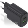 Cargador gan de pared aisens a110-0912/ 1xusb tipo-c/ 1xusb/ 25w/ negro