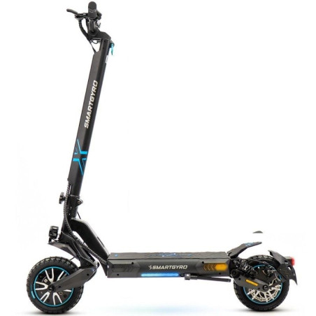 Patinete eléctrico smartgyro crossover dual max 2 certificado/ motor 1000w/ ruedas 10'/ 25km/h/ autonomía 60km/ negro